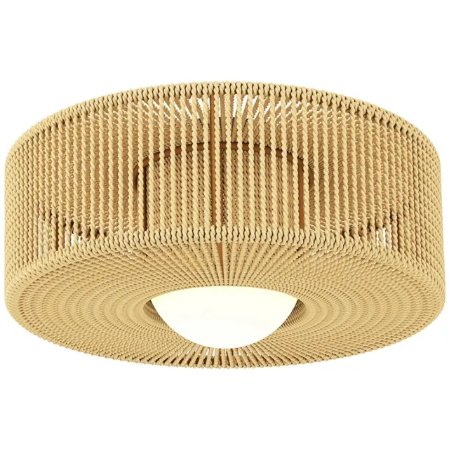 ZYLARO Plafondlamp - Boho - Hangend - G9 LED-fitting - Lampenkap Van Rond Henneptouw lichtbruin+zwart