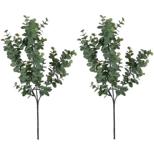 Shoppartners Mica Decorations Kunstbloem - 2x - Eucalyptus kunsttak - grijs/groen - 65 cm - decoratie