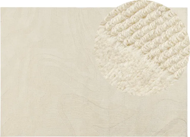 Beliani SASNAK - Vloerkleed - Beige - 160 x 230 cm - Wol