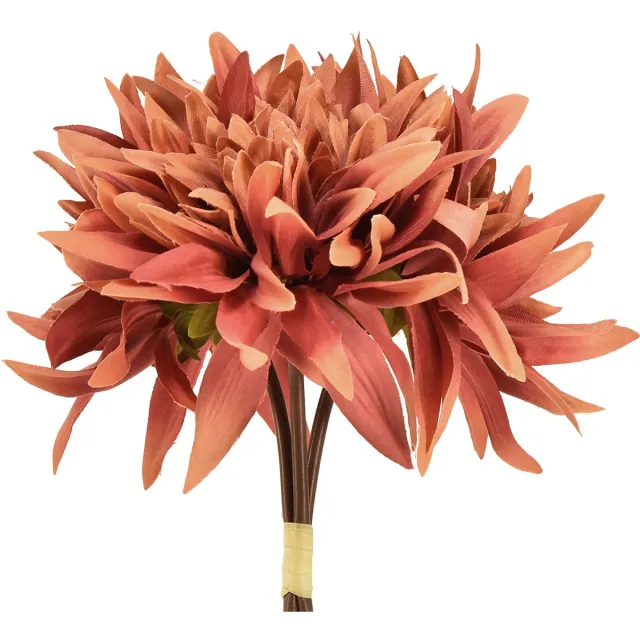 Viana Kunstdahlia's roodbruine bloemen Ø15cm L28cm 3 st