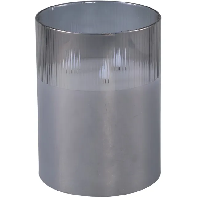 PTMD COLLECTION PTMD LED Windlicht grijs 15 x 15 x 20 cm - Led Stormlight Candle Grey glass