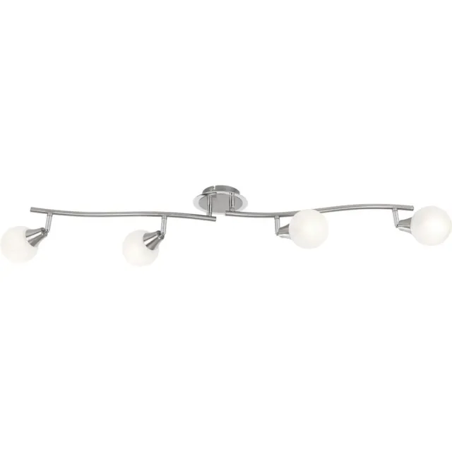 Globo Plafondlamp chroom spot woonkamerlamp plafondlamp, zwenkbare spot, 4x GU10, LxH 90 x 19 cm zilver