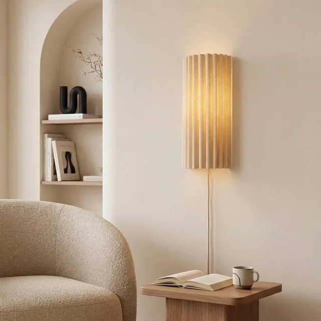 NOUS Living wandlamp Koko (Ø10x30cm) Naturel