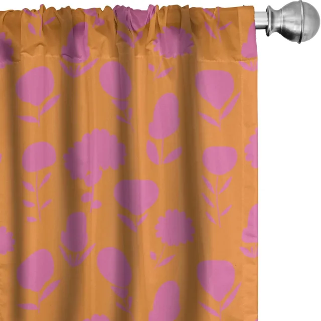 ABAKUHAUS Bloeiende mandarijntinten – Gordijnen 2-delige set 75x225 cm – Microvezel Pale Fuchsia