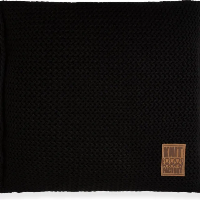 Knit Factory Maxx Sierkussen - Vierkant kussen - Kussen woonkamer - Bank kussen - Decoratie kussen - Zwart - 50x50 cm - Kussenhoes inclusief kussenvulling