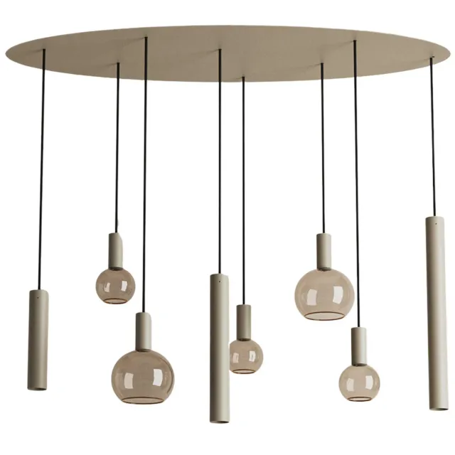 ZTAHL Hanglamp Riva ovaal zwart 8 quartz