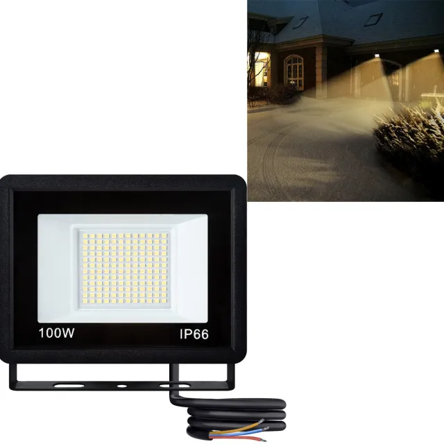 Aufun LED-Schijnwerpers - Warm Wit - 5 X 100 W - IP66 Wasserdichte Buitenlamp, Superhelder voor Tuin, Garage & Werkplaats Warmwit
