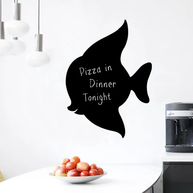 Ambiance Sticker Schoolbordsticker - uitwisbare zelfklevende muurstickers - VIS SILHOUET - 95x65cm Multi color