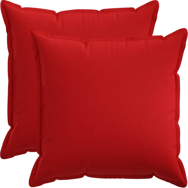 vidaXL Dekenkussen - 2 - st - HOUTEN - Rood - 55 - x - 55 - cm - Faux - Linnen