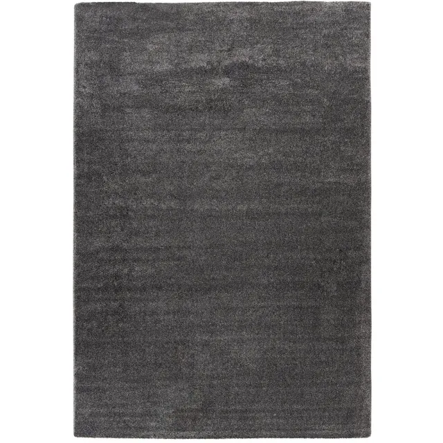 Padiro knus hoogpolig vloerkleed 160 x 230 cm - donkergrijs - modern effen ontwerp - voor vloerverwarming - van polypropyleen en jute