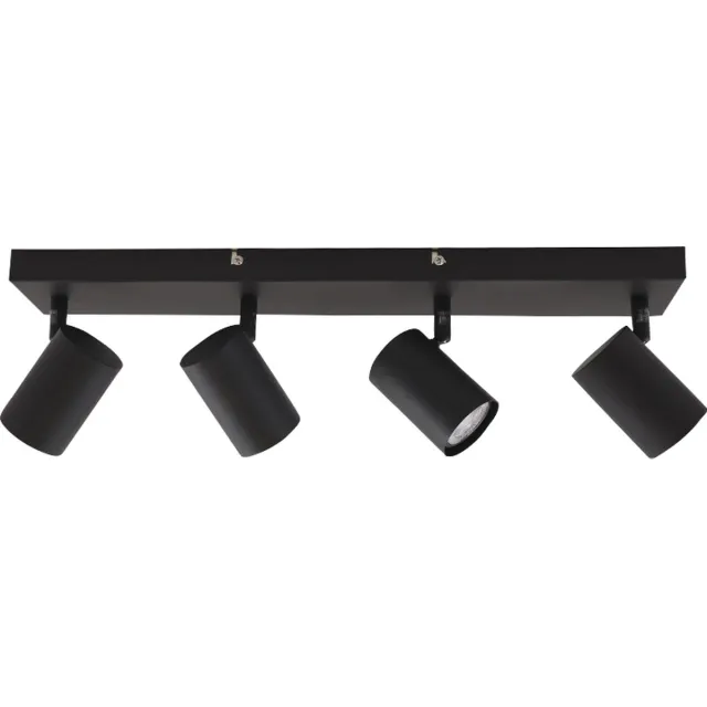 Olucia ELENA - Plafondlamp - Zwart - 4L - Vorm: Rechthoek