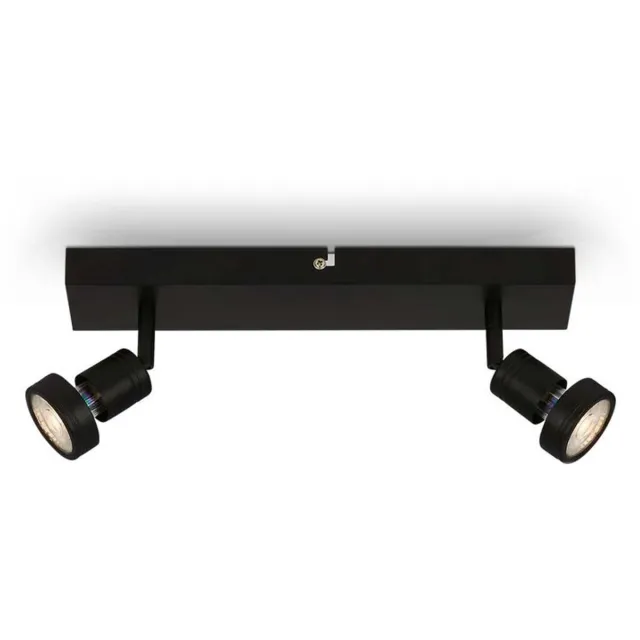 B.K.Licht BRILONER LED plafondlamp spots draaibaar 5W incl. 2xGU10 3000K zwart