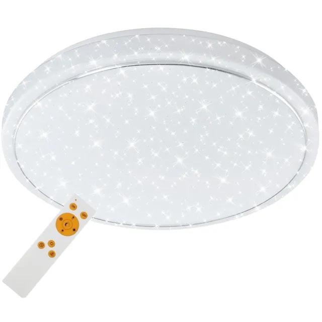 Briloner Leuchten STAR - plafonnière dimbaar - plafondlamp - kleurtoon instelbaar: Warme Koude plafondlamp met nachtverlichting - timerfunctie - afstandsbediening - D: 60 cm - LED - 50W - Metaal - Geïntegreerd - Wit - Metaal - Wit