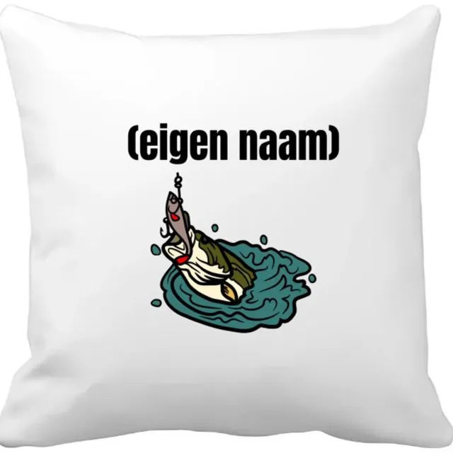 Akyol vis met eigen naam Kussen hoes - Vis - vissen liefhebbers - iemand die houdt van vissen - verjaardag - cadeau - kado - geschenk - 40 bij 40 cm Multicolor
