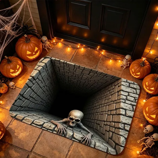 KZQ Halloween Decoratie Deurmat Met 3D Illusie, Vloerkleed Voor Binnen Meerkleurig