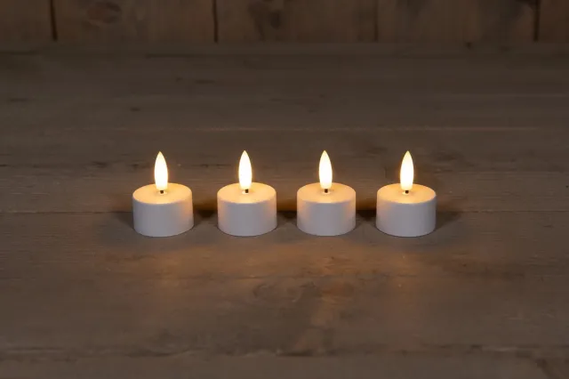 Annas Collection Extension Set 4 3D Wick Induc Rechargeable White Tealight Anna's Co... wit