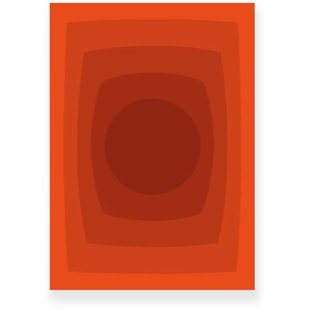 Yisual Poster 50x70 cm - Abstracte Kleurovergang - Cirkel - Rood - Donkerrood - Vintage - Op-Art - Muurdecoratie - Wanddecoratie