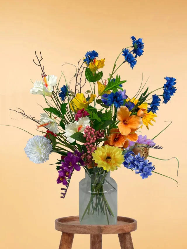 The Bloomistic Company The Bloomistic® – Zijden Boeket – 70-80 cm hoog – Kunstbloemen – 22 stelen – moederdag – nepbloemen – housewarming cadeau – decoratie – decoratie woonkamer Dancing Wings