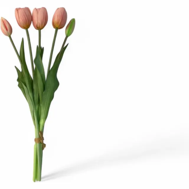 Winq Kunsttulpen Roze Realtouch 5st-Kunstbloemen tulp- zijden bloemen