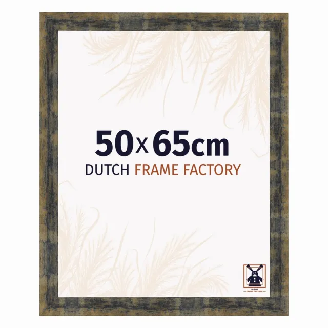 Dutch Frame Factory Fotolijst 50x65 cm - MDF - Blauw Goud Gemeleerd - Praag