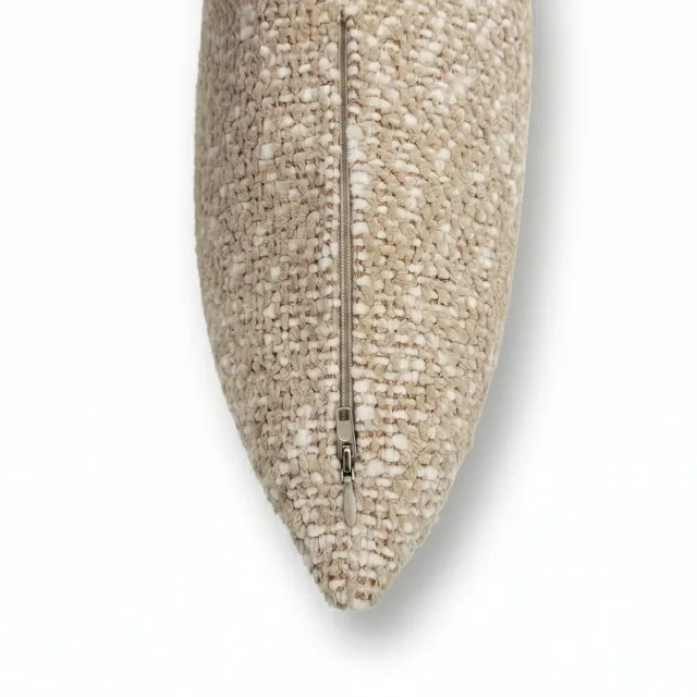 Woonexpress Linnoo Sierkussen Beige Crème Grof Geweven Decoratief Zacht Kussen Beige/Creme