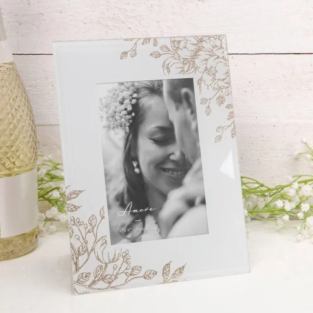Amore by Juliana Fotolijst Amore staand goud en zilver glitters Wit