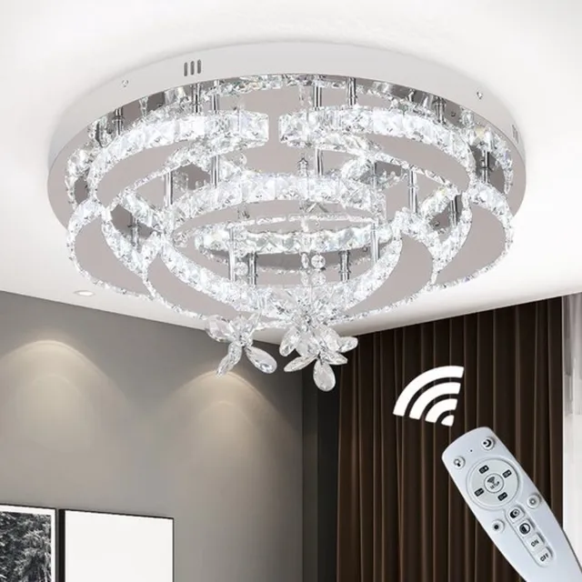 Mrs. Jones Mrs. Joness - Maan Crystal LED Lamp - Met Afstandsbediening - Moderne Lamp - Kristal Kroonluchter - Woonkamer Lamp - Plafonniere Multi