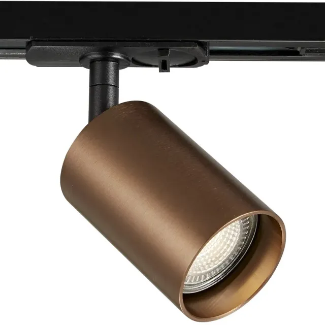 Fantasia Taboo 1-fase railspot met GU10-fitting, dimbaar en kantelbaar, zwart met geborsteld brons, lichtbron niet inbegrepen Zwart/geborsteld brons