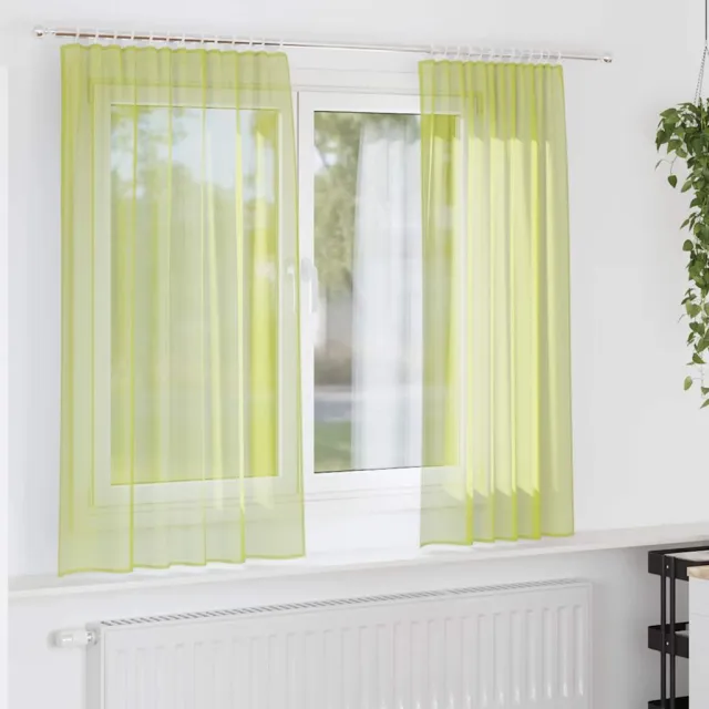 vidaXL Gordijnen voile met roedezakken 2 st appelgroen groen