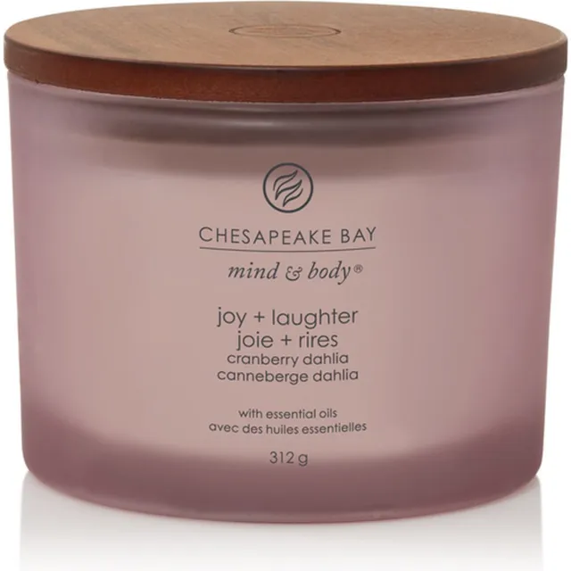 Chesapeake Bay Candle Chesapeake Bay Joy & Laughter - Cranberry Dahlia - Geurkaars met Drie Lonten - 50 branduren Paars