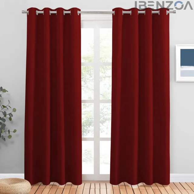 Ibenzoa Gordijn - Ondoorzichtig - Set van 2 - Polyester Zwart