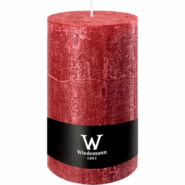 Wiedemann Marble Rustik stompkaars bordeaux, Ø 100 x 190 mm Rood