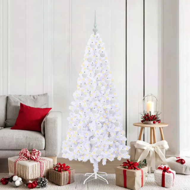 vidaXL Kunstkerstboom Wit 180 cm PVC en staal