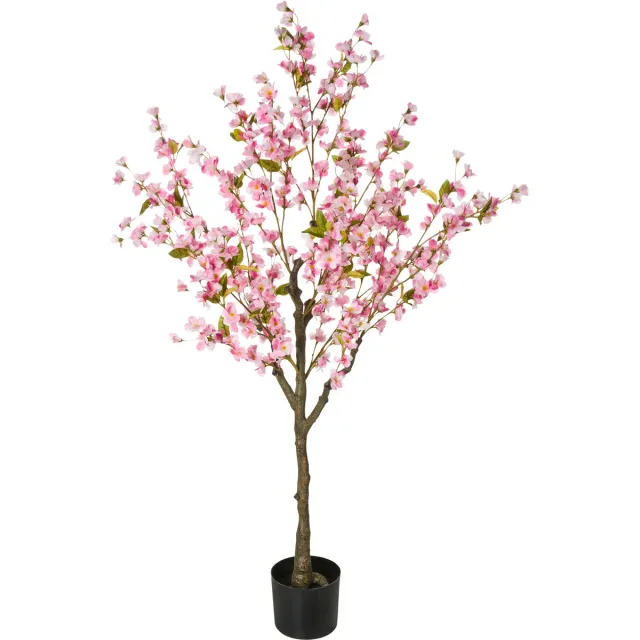 Beliani CHERRY TREE - Kunstplant - Roze - 152 cm - Synthetisch materiaal Groen