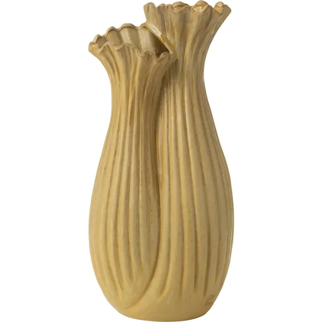 J-Line vaas Botanica Duo - keramiek - beige - 53.5 cm hoog Geel