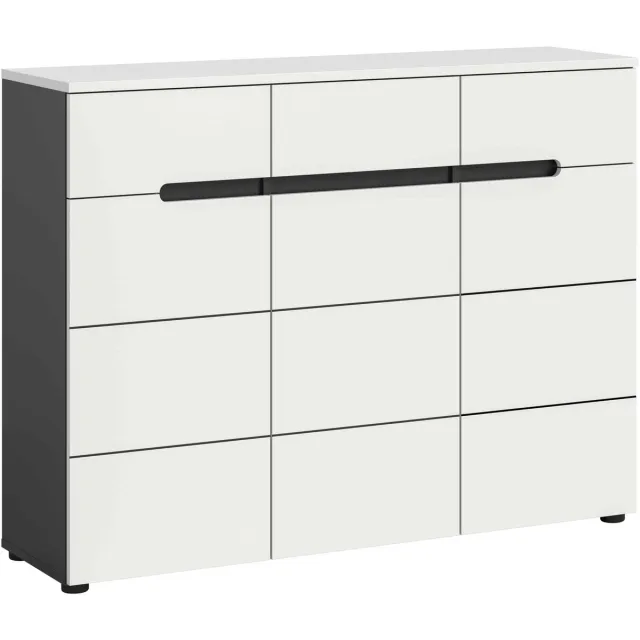 Furnilux Canu schoenenkast wit NB basaltgrijs NB - 37x120x94cm
