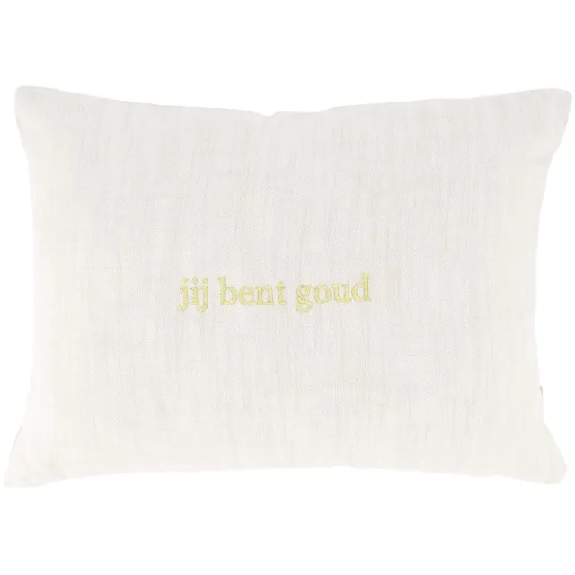 Zusss Kussen Jij Bent Goud 35X25cm - Peper En Zout / Goud - 35X25cm