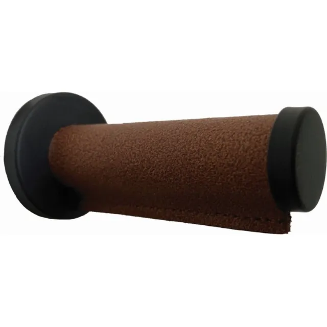 ROOOTZ Wandhaak Roootz Hook - Kleur mat Zwart + Leer Cognac - 2 per carton Zwart - Leer Cognac Bruin