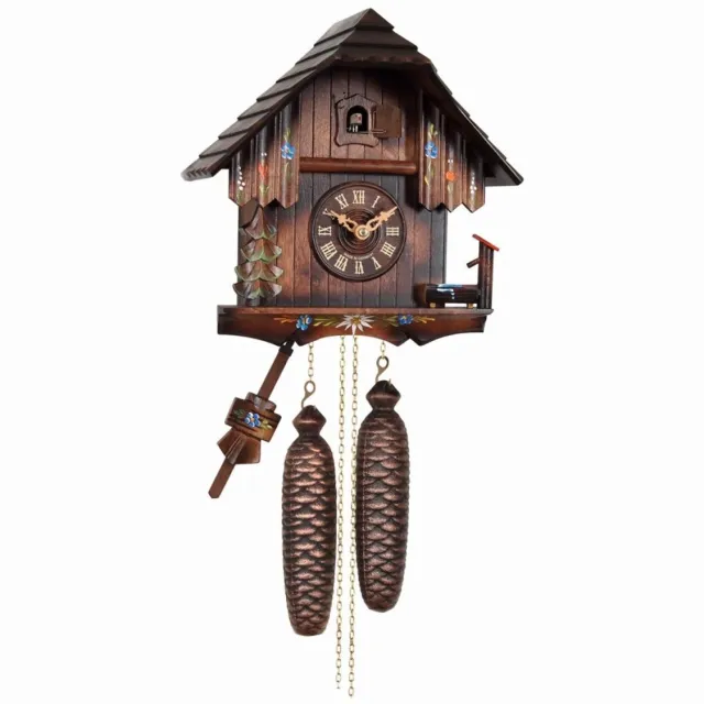 Engstler 430/8 - Koekoeksklok - 8-daags kettinguurwerk - Notenhout - 26 cm