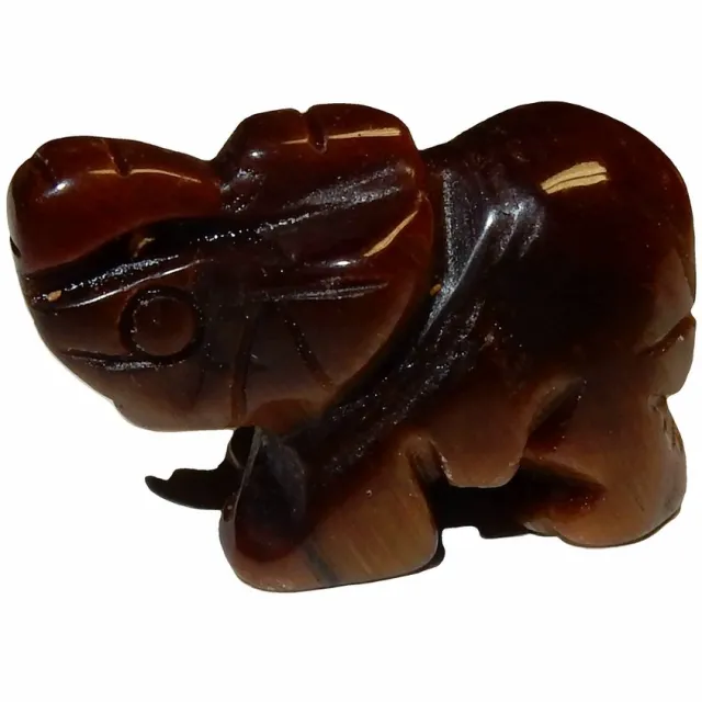 Shanna's Gems and more Miniatuur Olifant Tijgeroog Klein bruin geel