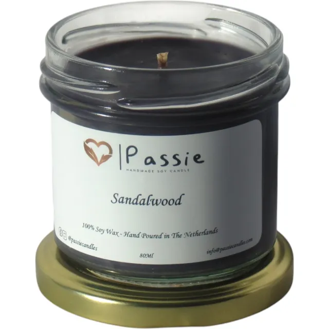Passie Candles Sandelhout handgemaakte soja geurkaars Zwart
