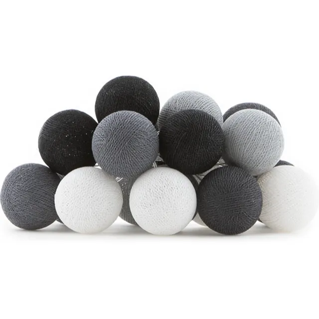 Cotton Ball Lights LED lichtslinger voor binnen - Handgemaakt en Fairtrade - 20 lampjes - Antra