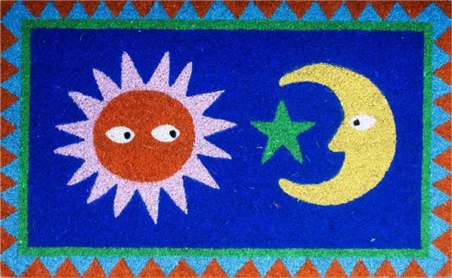 Kitsch Kitchen deurmat Loteria sun moon blauw