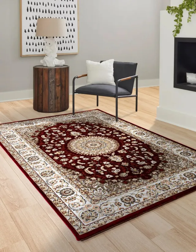 flycarpets Klassiek Rood Vloerkleed Alcon - Oosters motief - Perzisch Tapijt - Woonkamer