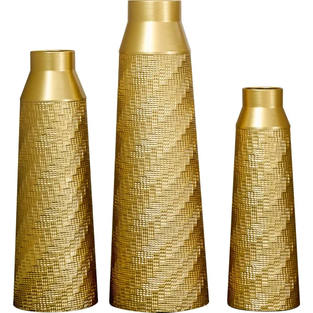 MODFU Vaas-3-Delige Set-Goud-Metaal-Textuur-Niet Waterdicht Gold