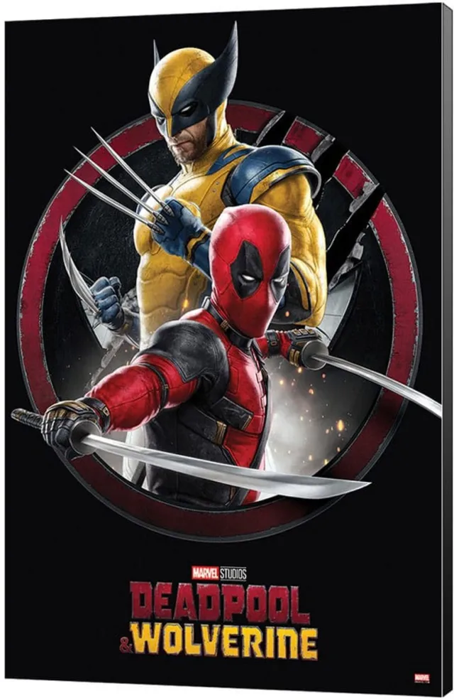 Semic Marvel Wooden Wall Art Deadpool & Wolverine 01 Action 35 x 50 cm Poster & Wallscrolls Multi