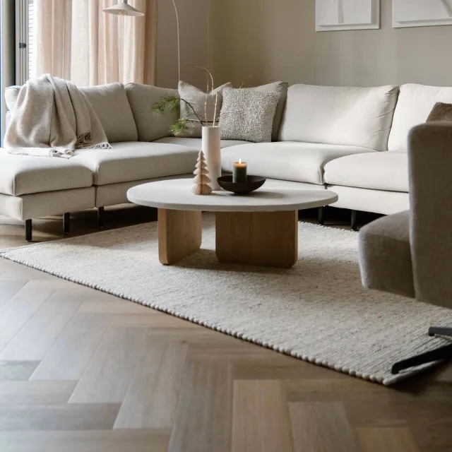 MrCarpet Wollen vloerkleed Beige/gemeleerd Gotland 160x230cm Mrcarpet Beige gemeleerd