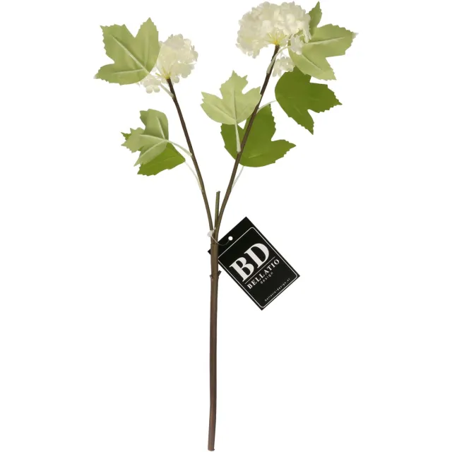Bellatio Design Kunstbloem Viburnum / sneeuwbal - 46 cm - wit - losse steel - kunst zijdebloemen