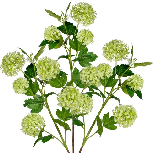 Unyqoos Set van 3 decoratieve kunstbloemen viburnum voor interieur en evenementen Lichtgroen