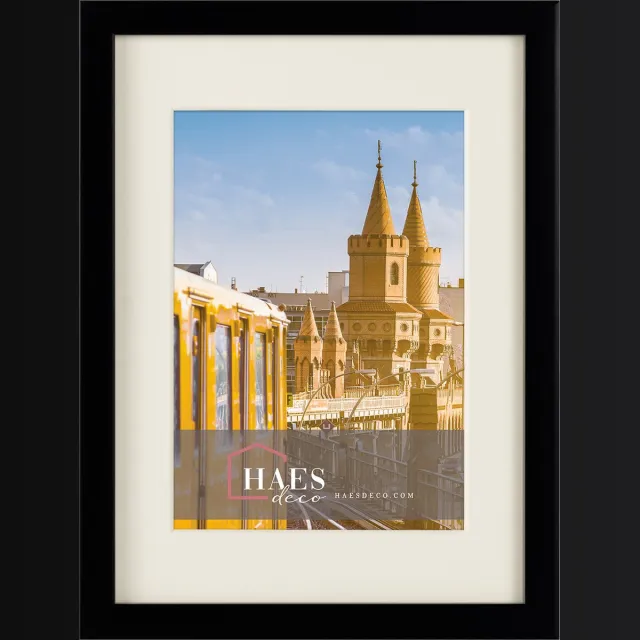 HAES deco Fotolijst Berlin zwart met passepartout voor foto formaat 9x13 en 13x18 - SP12118